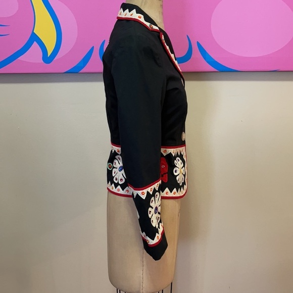 Moschino Cheap Chic Black Cotton Embroidered Blazer - Picture 6 of 17